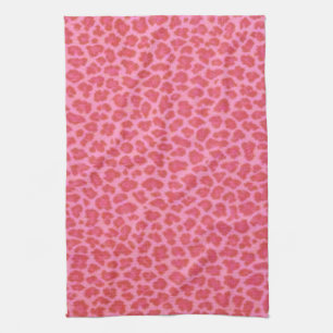 Toalla de cocina de impresión de leopardo rosa