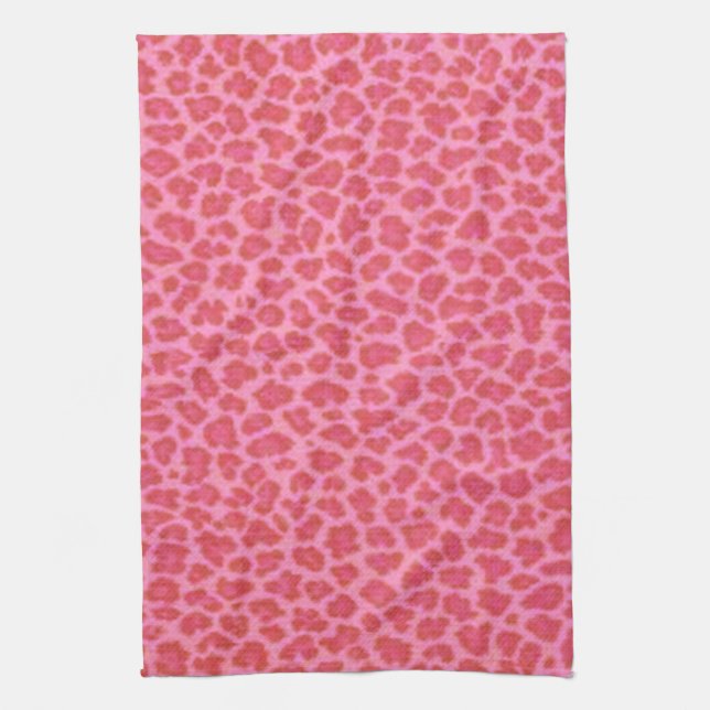 Toalla de cocina de impresión de leopardo rosa (Vertical)