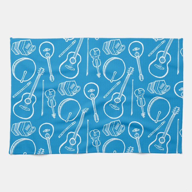 Toalla de cocina de instrumentos musicales irlande (Horizontal)