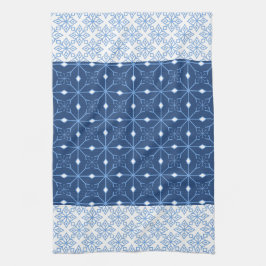 Toalla de Cocina de Invierno Blue Snowflake