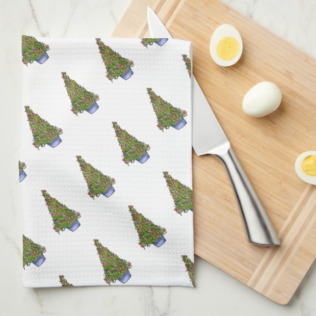 Toalla de cocina de Iris Christmas Tree (Doblado Cuarto)