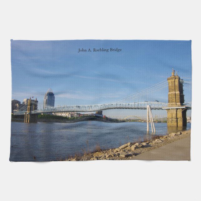 Toalla de cocina de John A. Roebling Bridge (Horizontal)