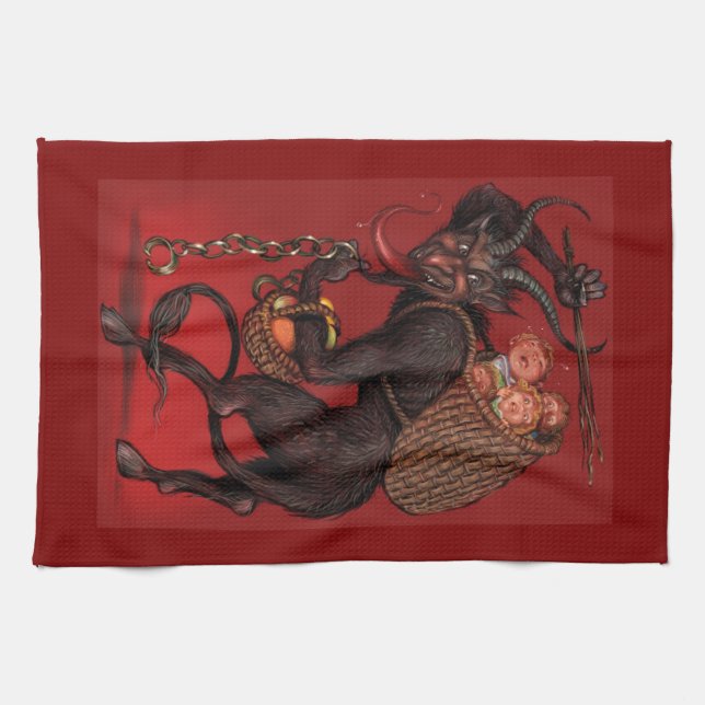 Toalla de cocina de Krampus (Horizontal)