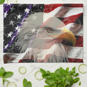 Toalla de cocina de la bandera de American Eagle