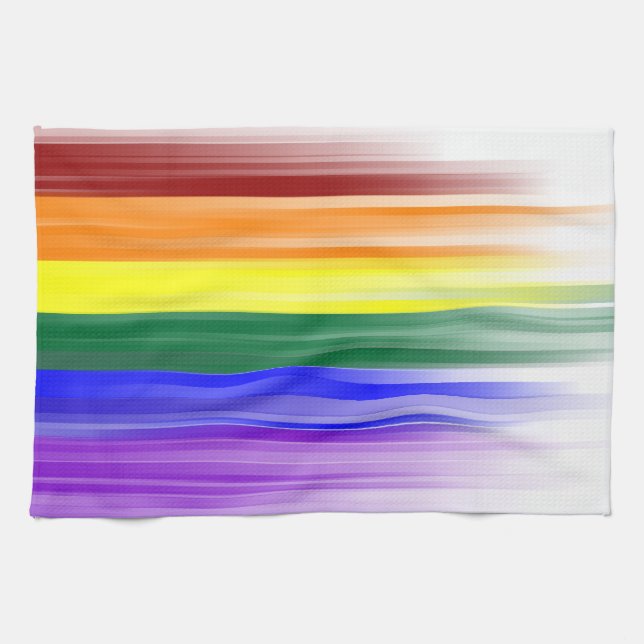 Toalla de cocina de la bandera del arco iris (Horizontal)