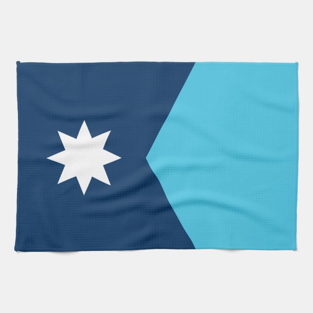Toalla de cocina de la bandera del estado de Minne (Horizontal)