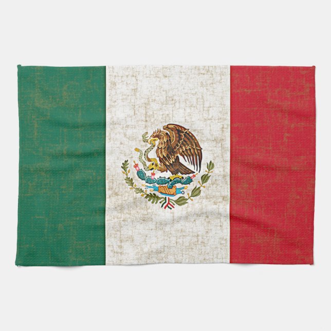 Toalla de cocina de la BANDERA MEXICANA (Horizontal)