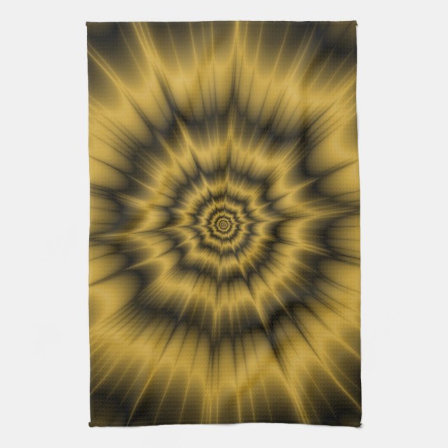 Toalla de cocina de la explosión de oro amarillo (Vertical)