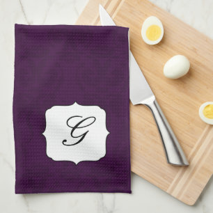 Toalla de cocina de la inicial del damasco del