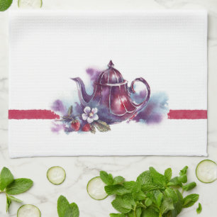 Toalla de cocina de la olla de té