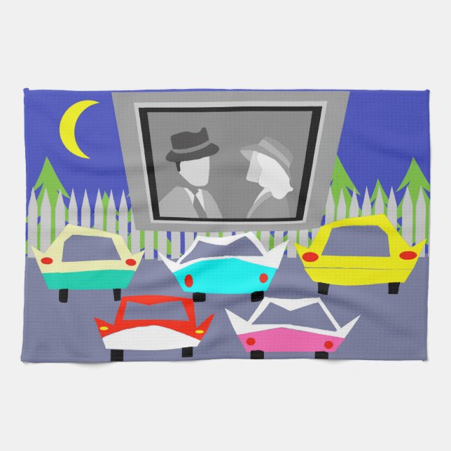 Toalla de cocina de la película del autocinema de (Horizontal)