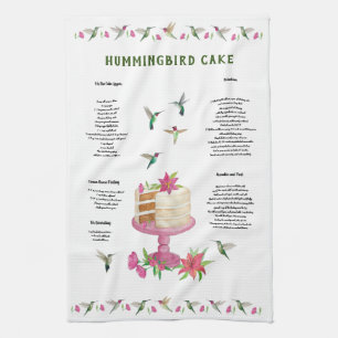 Toalla de cocina de la receta del Hummingbird Cake