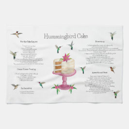 Toalla de cocina de la receta del Hummingbird Cake