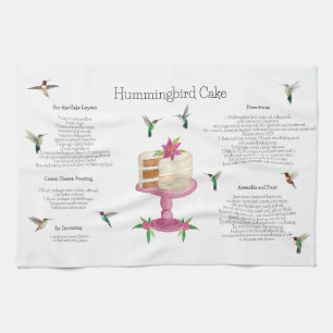 Toalla de cocina de la receta del Hummingbird Cake