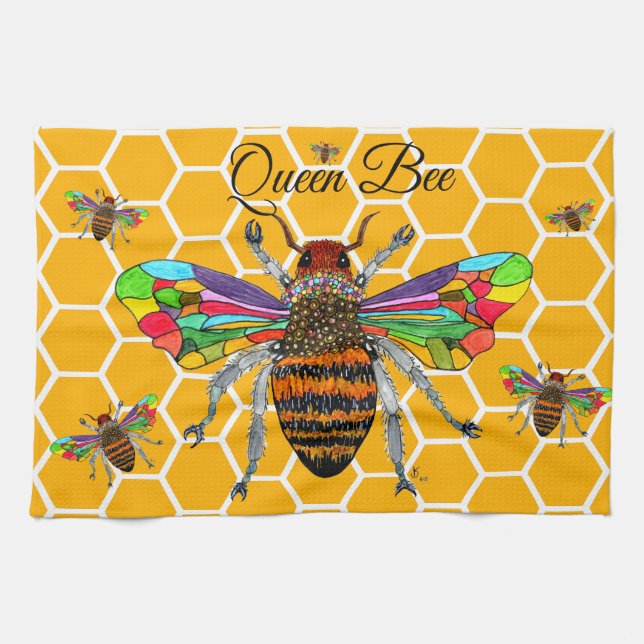 Toalla de cocina de la reina de la abeja de la bur (Horizontal)