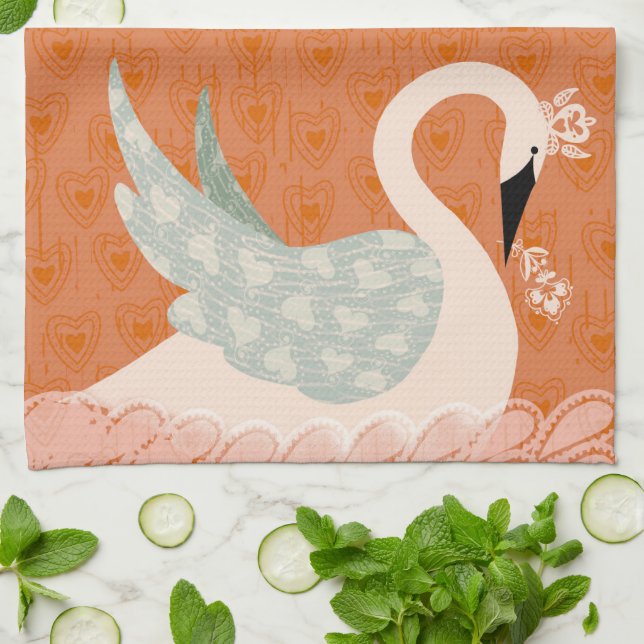 Toalla de cocina de la reina de Swan (Doblado)