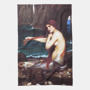 Toalla de cocina de la sirena de John William Wate