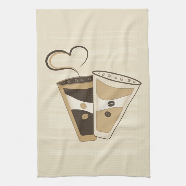 Toalla de cocina de la taza de café (Vertical)