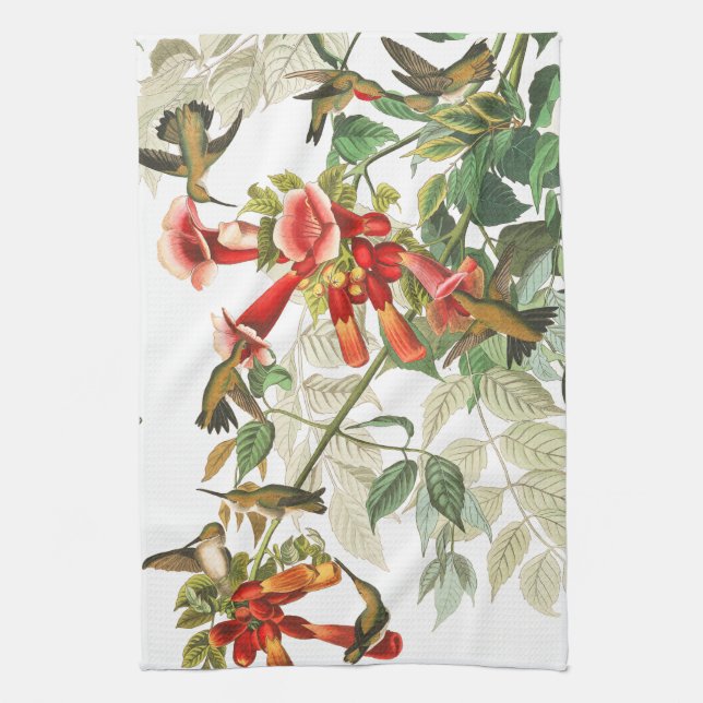 Toalla de cocina de las flores de los pájaros del (Vertical)