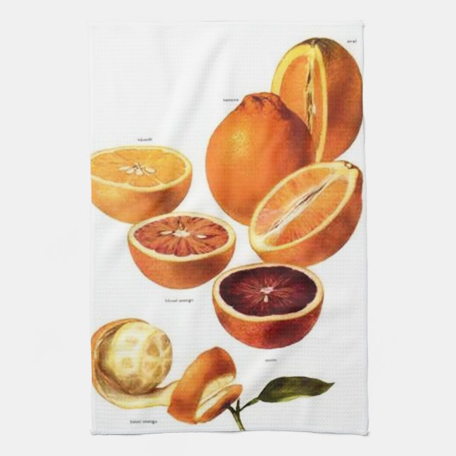 Toalla de cocina de las naranjas de sangre (Vertical)