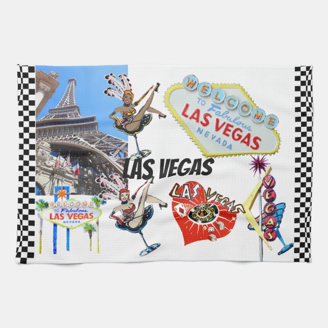 Toalla de cocina de las Vegas (Horizontal)