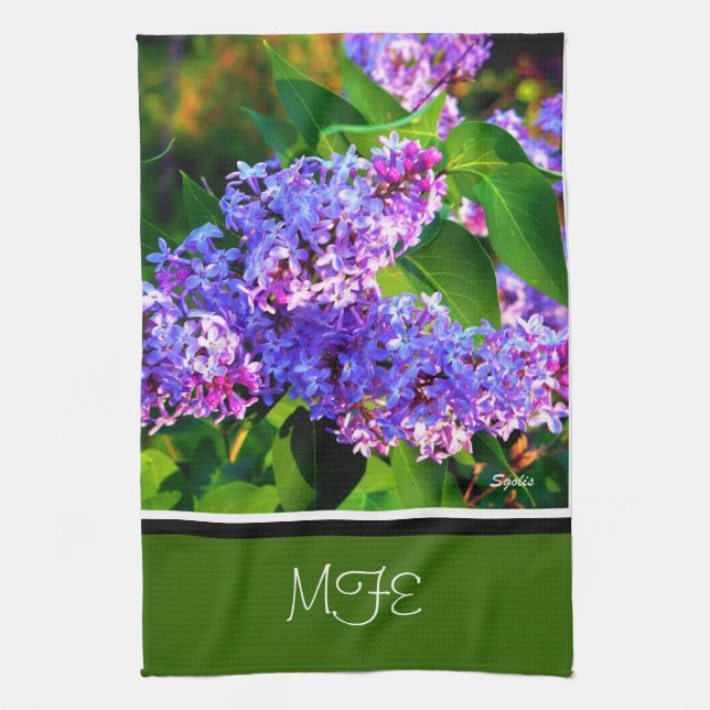 Toalla de cocina de lilas floreciendo en primavera (Vertical)