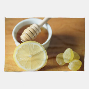 Toalla de cocina de limón y miel