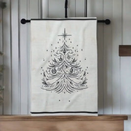 Toalla de cocina de línea falsa de árbol sin tiemp