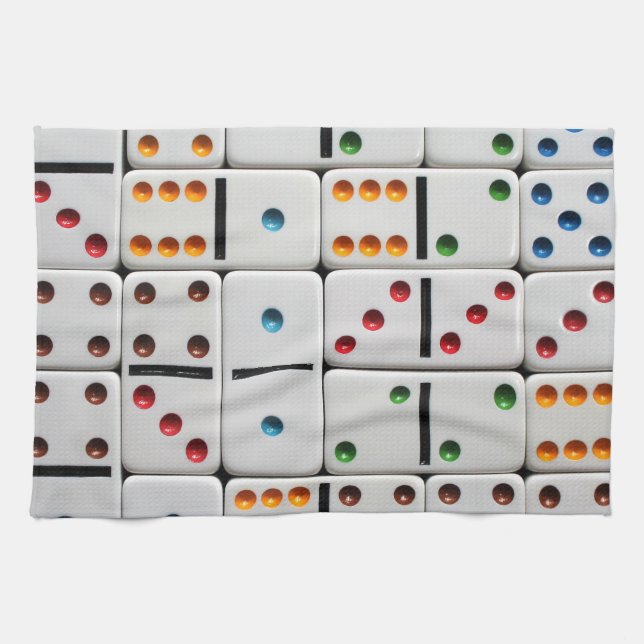 Toalla de cocina de los dominós (Horizontal)