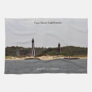 Toalla de cocina de los faros de Cape Henry