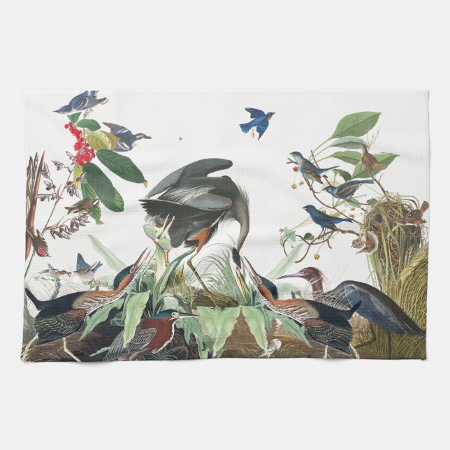 Toalla de cocina de los pájaros del Bluebird de (Horizontal)