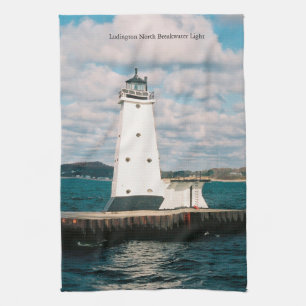 Toalla de cocina de Ludington North Breakwater Lig