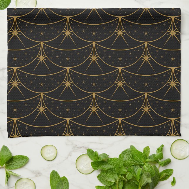 Toalla de cocina de lunas y estrellas (Doblado)