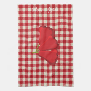 Toalla de cocina de manzana rosa