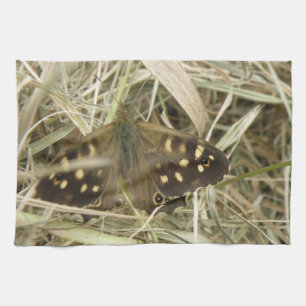 Toalla de cocina de mariposa de madera afilada