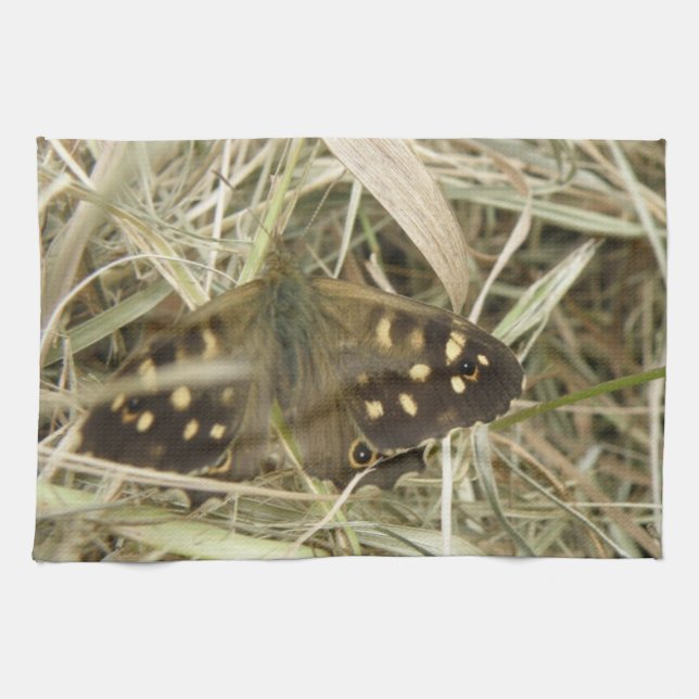 Toalla de cocina de mariposa de madera afilada (Horizontal)
