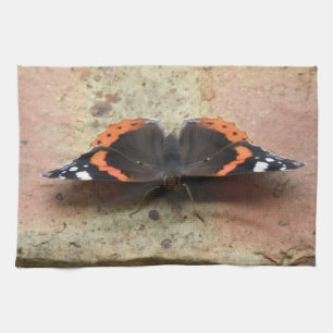 Toalla de cocina de mariposa del Almirante Rojo