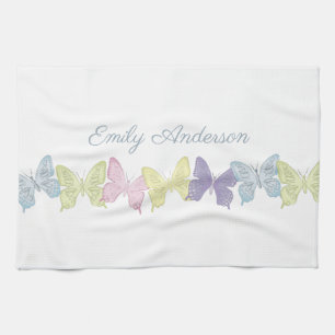 Toalla de cocina de mariposas pastel 40,6 cm x 60,