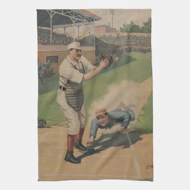 Toalla de cocina de MoJo del americano del béisbol (Vertical)