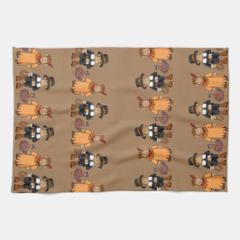 Toalla de cocina de mono/peregrino/indio/turco