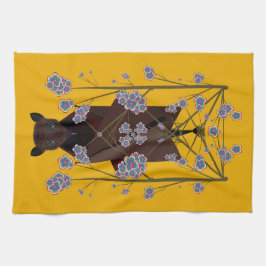 Toalla de cocina de mostaza de Fox Flying