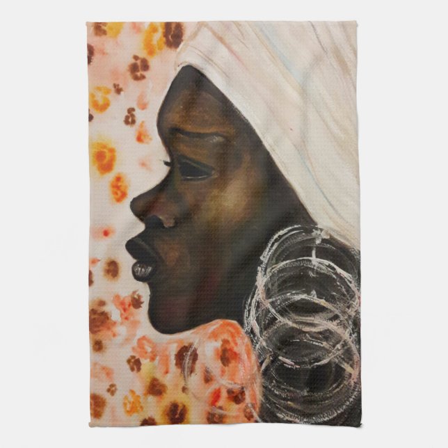 Toalla de cocina de mujer de Bonito de belleza afr (Vertical)