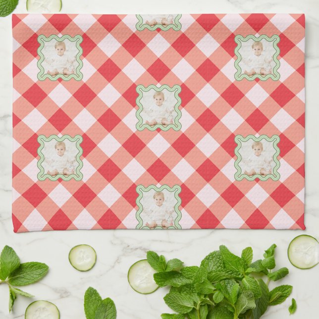 Toalla de Cocina de Navidad con Foto Personalizada (Doblado)