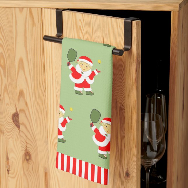 Toalla de cocina de Navidad de pickleball (Pliegue de tercios)
