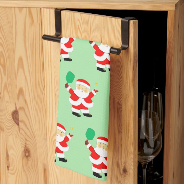 Toalla de cocina de Navidad de Pickleball (Pliegue de tercios)
