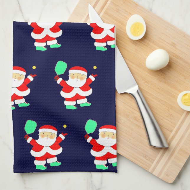 Toalla de cocina de Navidad de pickleball (Doblado Cuarto)