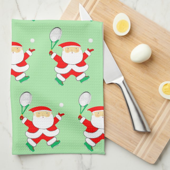 Toalla de cocina de Navidad de tenis (Doblado Cuarto)
