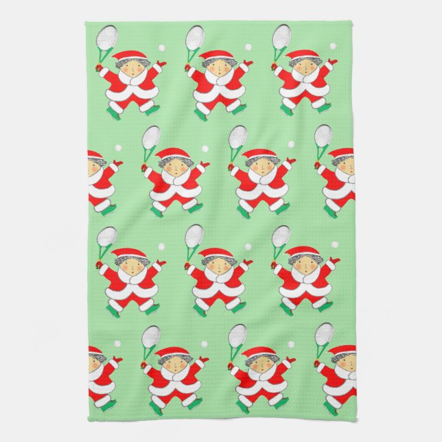 Toalla de cocina de Navidad de tenis (Vertical)