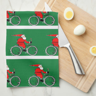 Toalla de cocina de Navidad para ciclistas