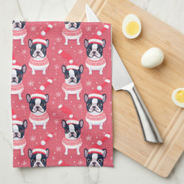 Toalla de cocina de Navidades de Bulldog de Franci